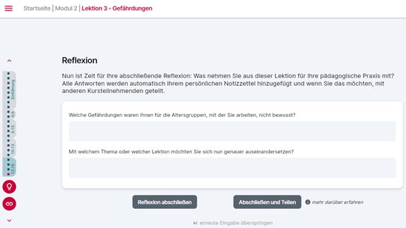 Beispiel für Reflexionsfragen