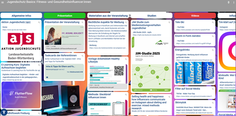 Screenshot von der Pinnwand