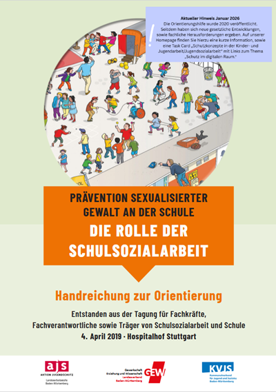Titelbild der Handreichung Prävnetion sexualisiserter Gewalt an der Schule, die Rolle der Schulsozialarbeit